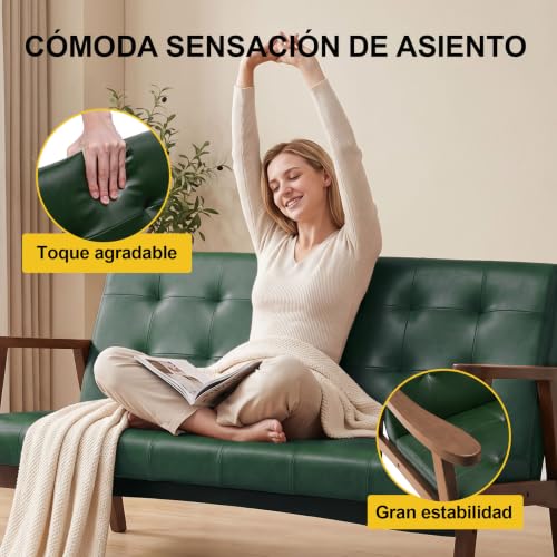 Sofá 2 plazas para salón y apartamento pequeño estilo escandinavo 6