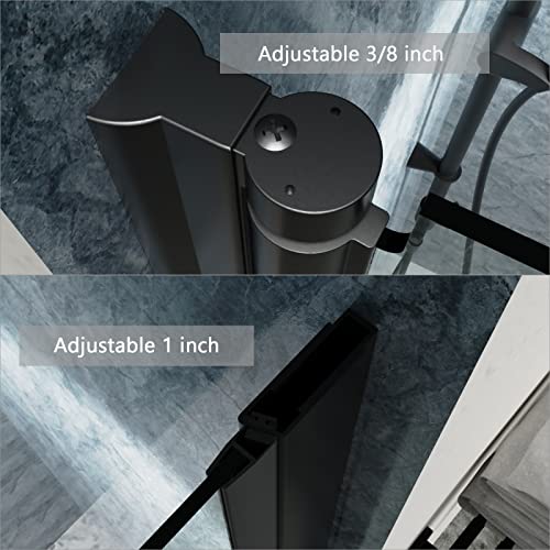 32" X 72" Bifold Glass Shower Door With Tempered Glass Folding Bathroom Shower Doors With Stainless Handle Frameless Fold Shower Panel Matte Black #TOP4