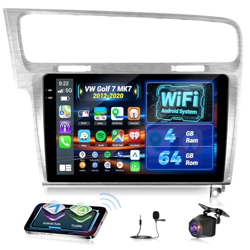 Display touchscreen da 10 pollici: questa autoradio Android per VW Golf 7 MK7 2012 2013 2014 2015 2016 2017 2018 2019 2020 è dotata di un display ad alta risoluzione da 10 pollici che offre un controllo touch fluido e un'esperienza visiva chiara per la navigazione, i media e le app. L'ampio schermo da 10 pollici dell'autoradio consente di godersi film, mappe e menu con maggiore chiarezza e praticità durante la guida