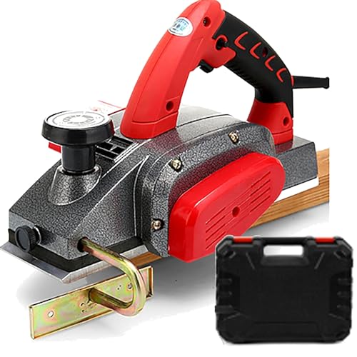 WOTZOV Pialla elettrica Portatile per la Lavorazione del Legno, Macchina da Tavolo per Il Taglio del Legno con profondità di Taglio 2 mm, Motore Interamente in Rame, Valigetta in Metallo