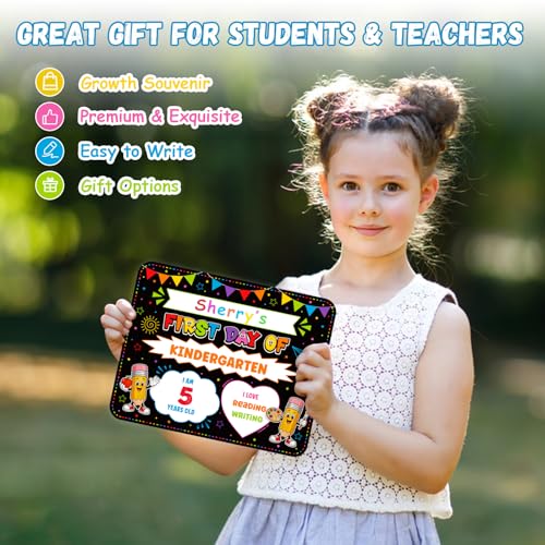FaCraft First Day of School Sign - 12 Pack Double Sided 8"x 10" 1st and Last Day of School Board for Kids Girls Boys Back to School Gift for Kids Toddler, Preschool Kindergarten to 12th Grade — view 2