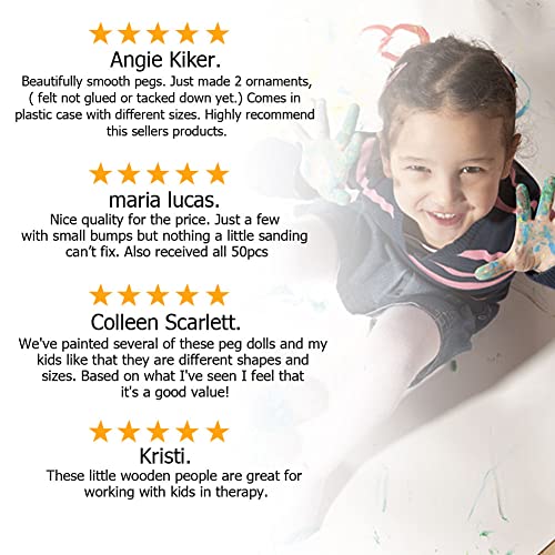 50 Pack Unfinished Wooden Peg Dolls, Abnaok Peg People, Doll Bodies, Wooden Figures, Decorative Peg Doll People For Kids Diy Art Craft, Painting, Peg Game, Home Party Decor, Assorted Shapes And Sizes #TOP7