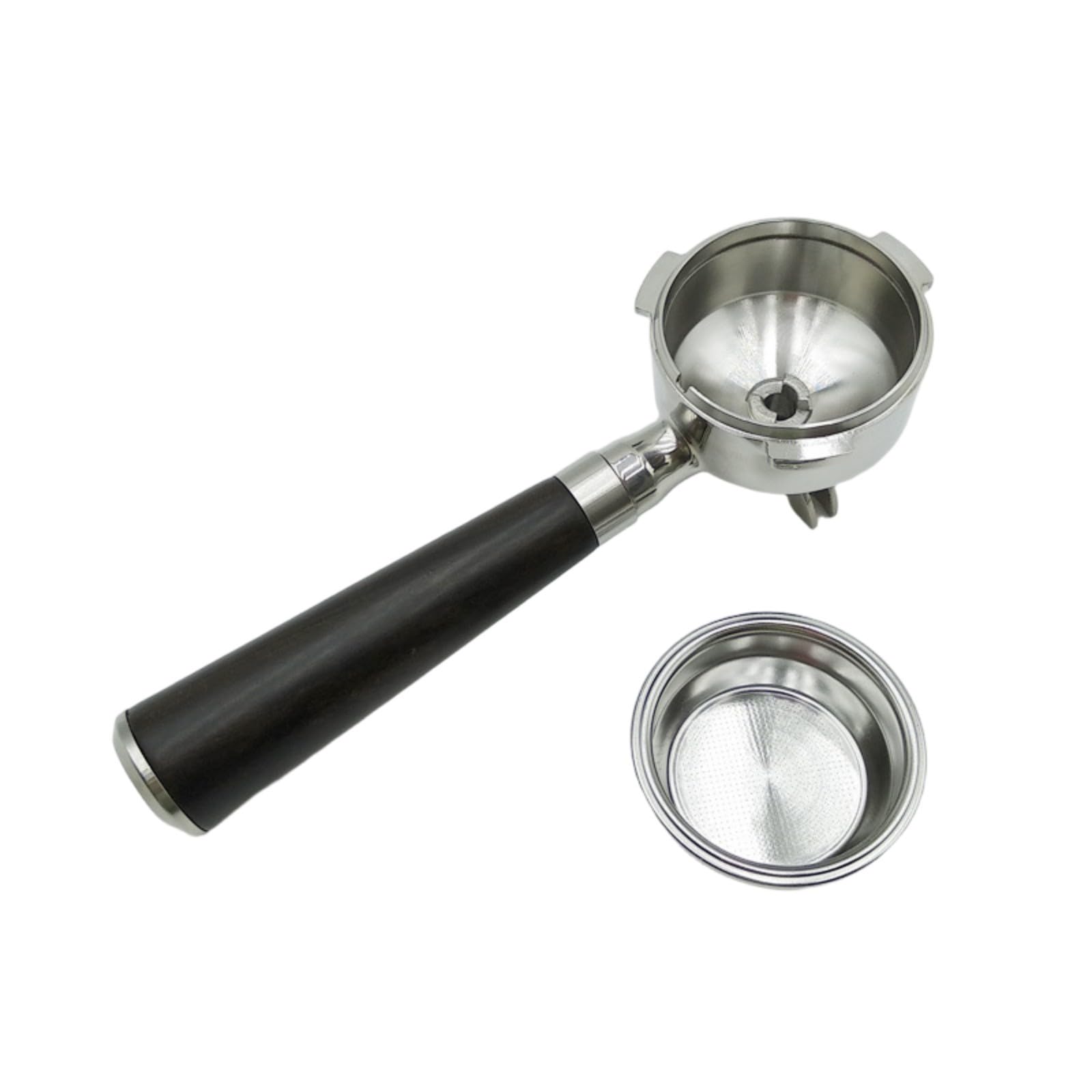 Multifunktionaler 58-mm Espressomaschinengriff, Naturholz Edelstahlstruktur, geeignet für den privaten und professionellen Gebrauch, Kaffeezubehör