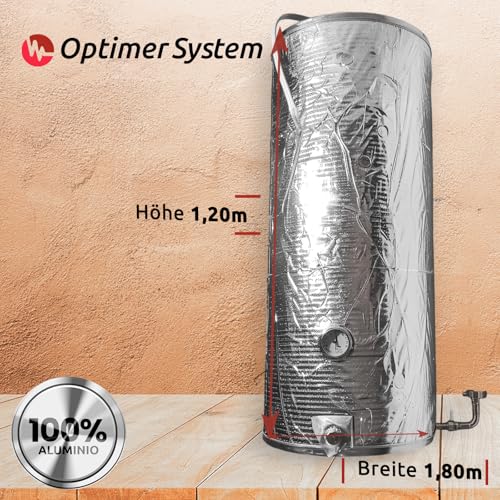 Optimer Home - Isolierung Dämmung für die Heizung - 1.8x1.2m + 1 Selbstklebender Klettverschluss und 1 Doppelseitiges Klebeband