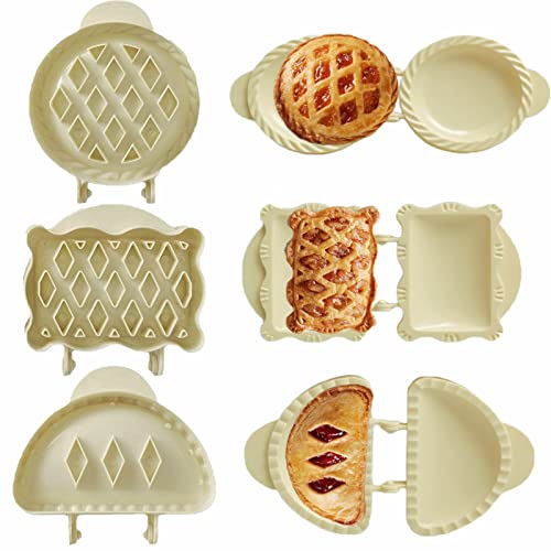 Gasusen Classic Mini Hand Pie Molds, Pocket Press, Dough Presser, One Press Autumn Cottage Set, Party Potluck Pan for Halloween Christmas Baking (3)