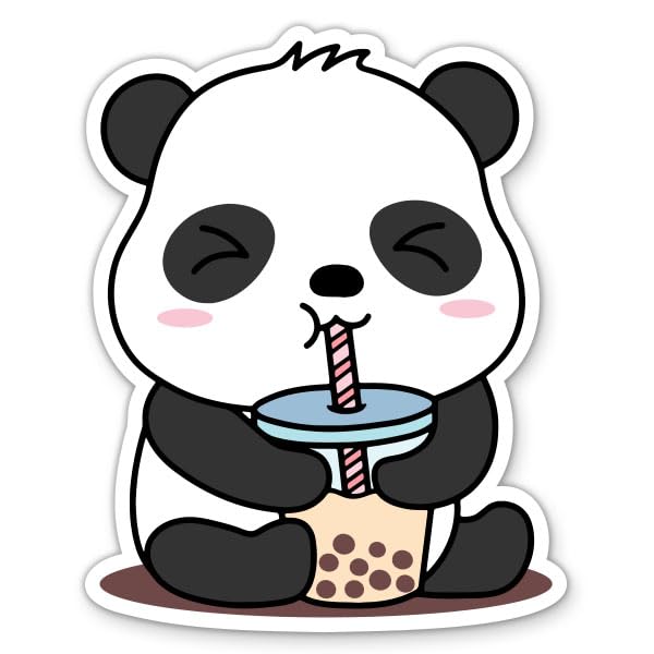 Amazon.com: Cute Panda with Bubble Tea Stickers - 2 Pack