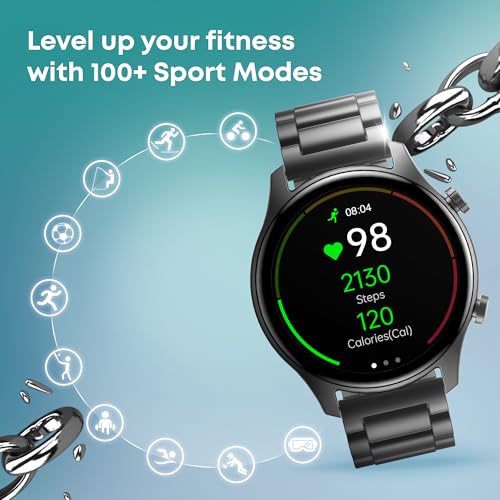 Fastrack Astor FR2 Pro Smart Watch, 1.43” AMOLED Display, 466 * 466 Pixel Resolution, SingleSync BT Calling, AI Voice Assistant, 100+ Sports Modes and Smartwatch Faces, IP68 (Black) (Image - 4)