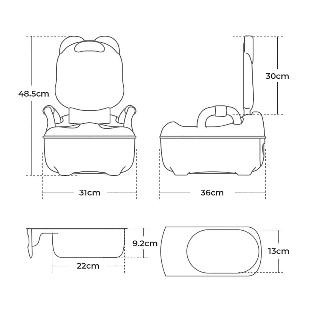 Sedile da addestramento per WC per Bambini, Schienale Alto e Design di Protezione dalla Cresta Vasino Portatile, Design a Prova di Schizzi di urina, Perfetto per i Bambini Piccoli,Blu
