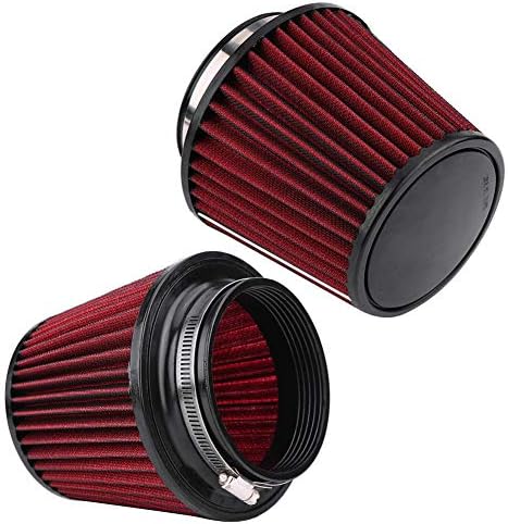 Ymiko Universal Car Air Filter High Flow Inlet Air Intake Round Cone Air Filter Cleaner Clamp-On Engine Air Filter (100mm)