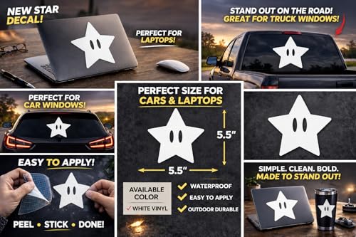 Calcomanías de estrellas para ocultar arañazos en parachoques de coche y tapas de laptop 5