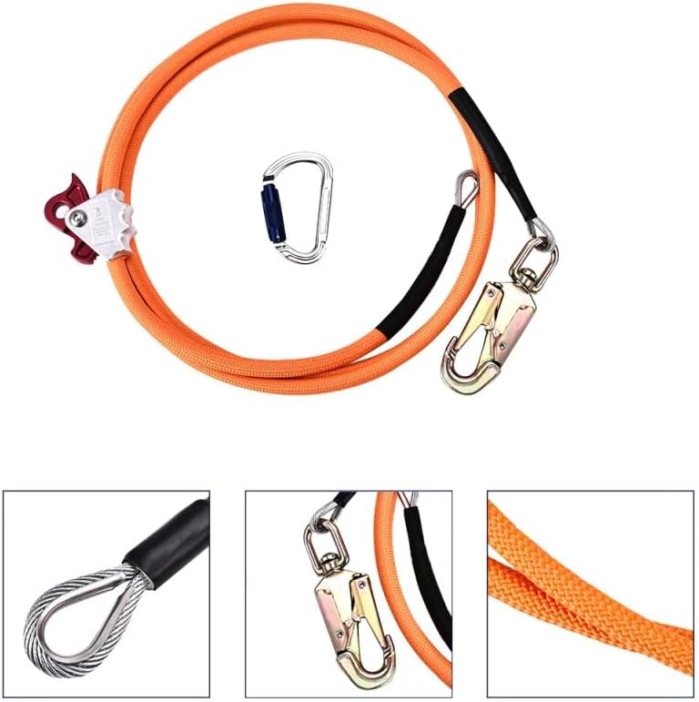 1/2Inch x 8/10/12Inch Steel Wire Core Flip Line Kit Climbing Positioning Rope for Arborists Climbers Tree Climbers Ropes - (Color: Yellow, Width: 12mm, Length: 2.4M, s From: United States)