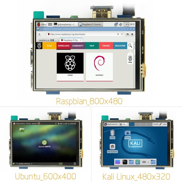 VIDOO MPI3508 3.5 cala USB Ekran Dotykowy Real HD 1920x1080 LCD Wyświetlacz dla 3/2/B+/B/A+