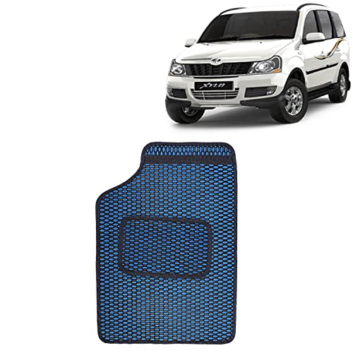 Image of Kingsway Dotted Design Car Floor Foot Mats Universal Fit for Mahindra Xylo, Model Year : 2009-2017, Water and Dustproof, Color Blue, Set of 5 Pieces