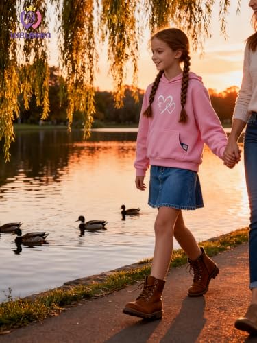 Image of WELAKEN Cotton Hoodie Sweatshirt for Girls Kids & Teens Long Sleeve Pullover with Kangaroo Pocket