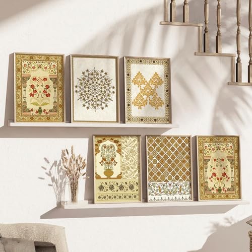 Image of kotart Traditional Pattern Art Framed Painitngs | Madhubani Painting for Living Room Bedroom Hotel Office Room Decor (19X25 inch) Pack of 6
