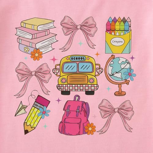 Image of Ritatte First Day of School Shirt for Girls Kindergarten 1st 2nd Grade Back to School T-Shirt Kid Cute Graphic Preschool Tees