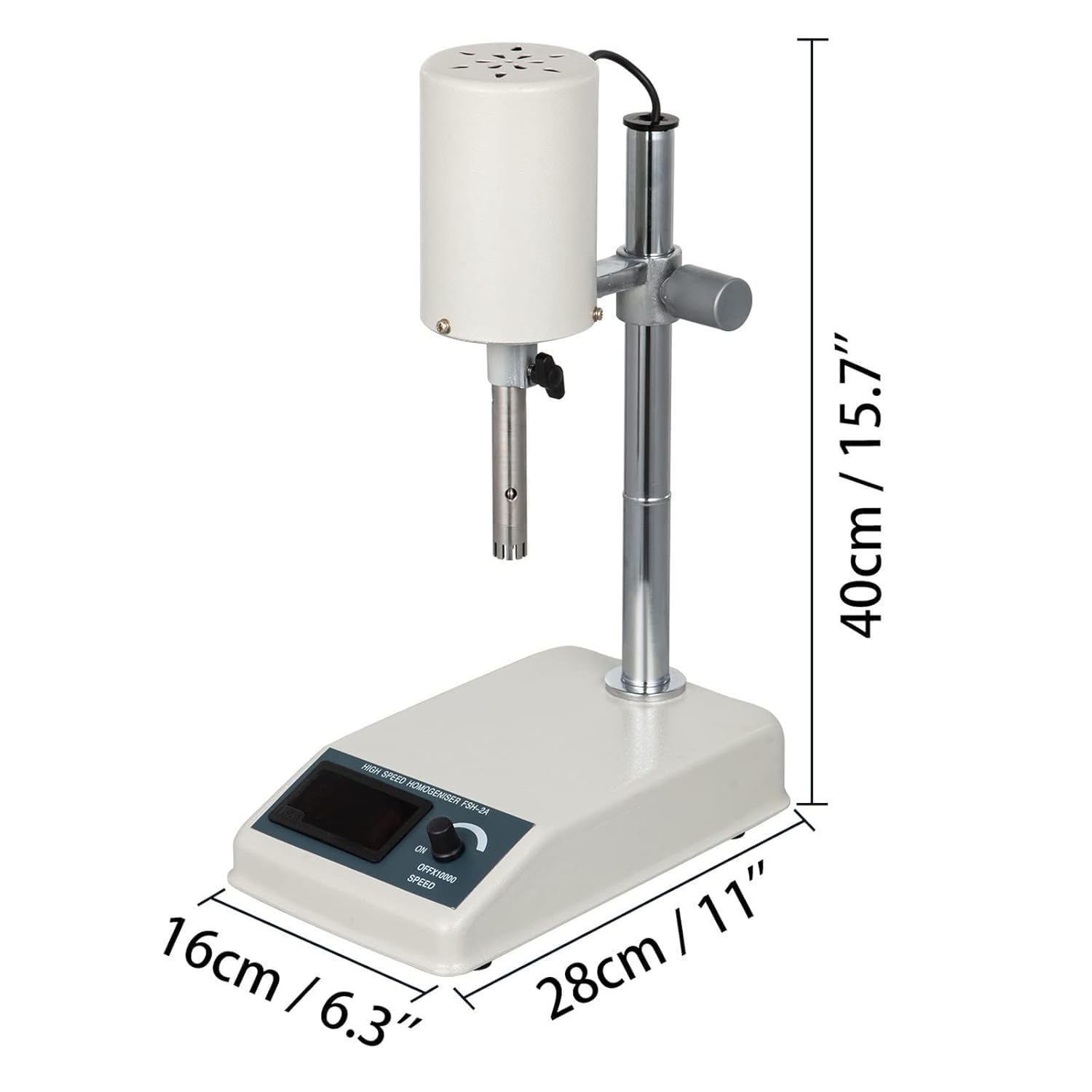 Homogeneizador de alta velocidad con abrazadera magnética y pantalla LCD, altura y velocidad ajustables de 0 a 20.000 r/min para homogeneización y extracción de laboratorio