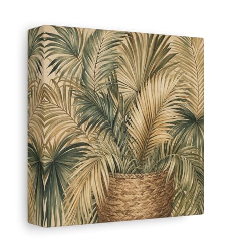 Impression sur toile feuilles de palmier avec chassis de 3 cm
