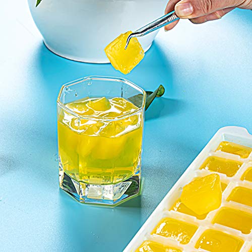 Bandeja de cubo de gelo WETONG pacote com 4 – 72 cubos de gelo trapezoides, conjunto de recipientes