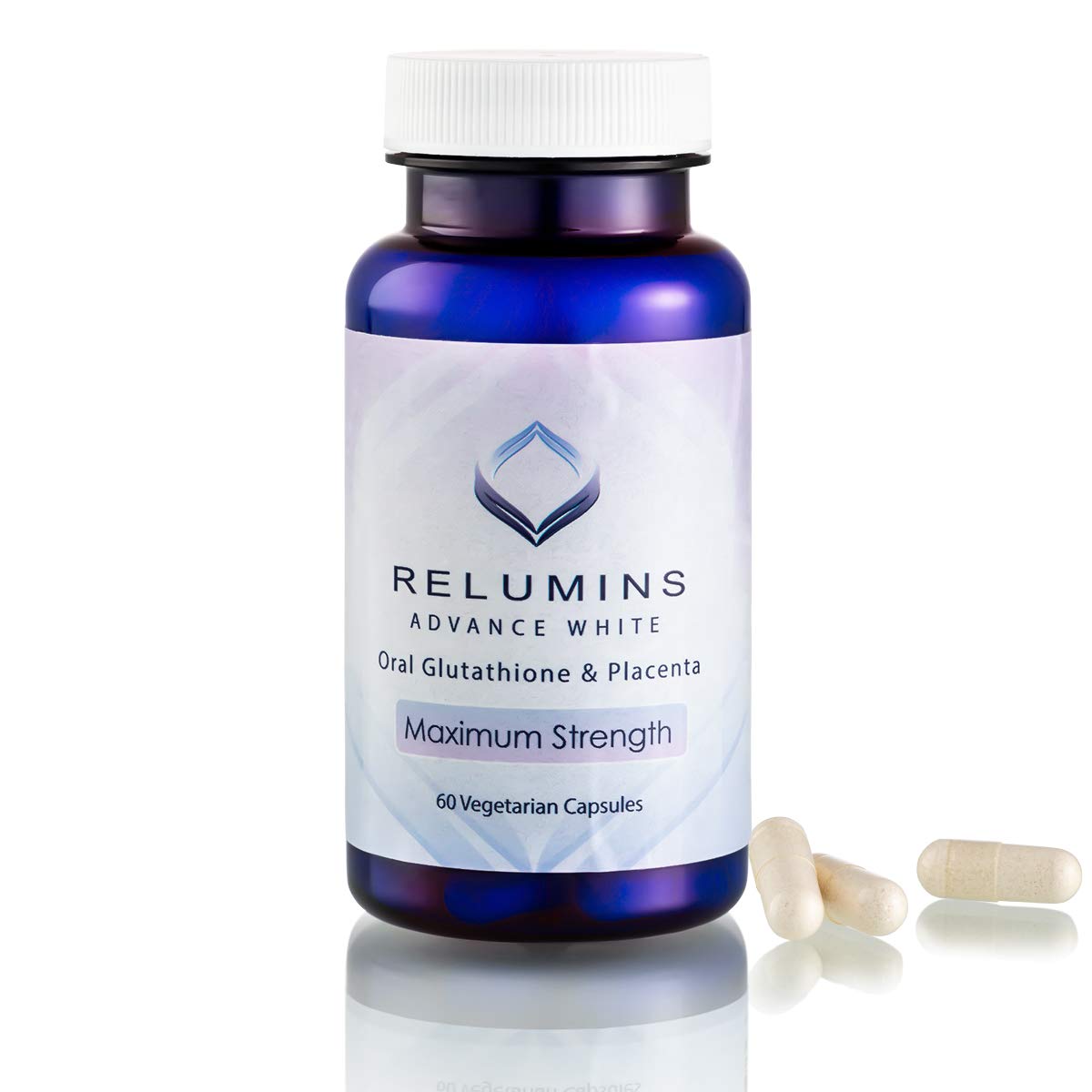 Relumins Advanced White Glutathione Capsules - Max Strength Supplement with ALA, Placenta, Rose HIPS & Vitamin C - Supports Collagen & Youthful Skin,