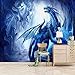 TDYNJJ Murale Adesivi E Murali Da Parete 3D - Dimensioni Multiple - Blu Mostro Drago - Carta Da Parati Per Poster - 3D Murale Autoadesivo - Regalo Camera Da Letto Casa