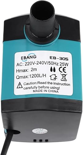 Miniatura 6 de Sumergible ultra silencioso, 3W-25W 220-240V 200LH-1200LH 1.6 ft-6.6 ft fuente, filtro sin peces, para peces de acuario, fuentes, agua que fluye