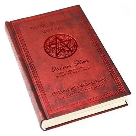 Amazon Hummingbird 魔法書柄 ノート 日記帳 A6 罫線付き ブックマーカー レッド 日記帳 文房具 オフィス用品