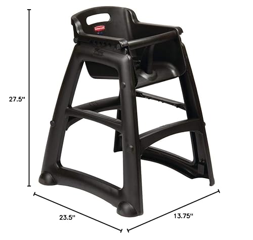 Vista 8 de Rubbermaid Commercial Products - Sillas altas resistentes para bebés y niños pequeños, Negro