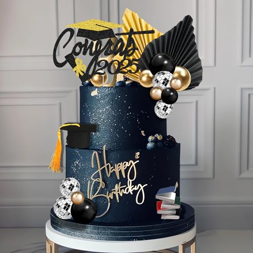 image for DRWATE Graduation Cake Toppers Congrats Decoration for High School Col