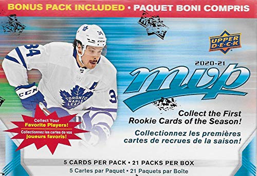 2020 2021 Upper Deck MVP NHL Hockey Series Unopened Blaster Box of 21 Packs with Chance for Rookies Plus #1 Draft Picks Cards and Blaster Exclusive Gold Scripts