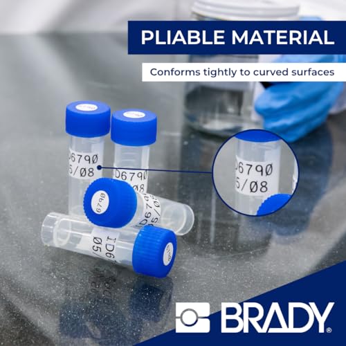 Image of Brady Authentic (M5-118-499) Aggressive Adhesive Multi-Purpose Nylon Label 0.375 x 1 x 0.375 Dia Black on White, 240 Labels. for use with the BMP51 and M511 Label Printers