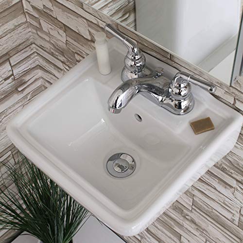 Small Wall Mount Bathroom Sink 12.4"X11" White #TOP3