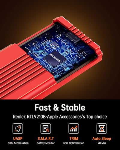 Caja externa SSD M.2 NVMe SATA USB 3.2 Gen 2 roja miniatura 7