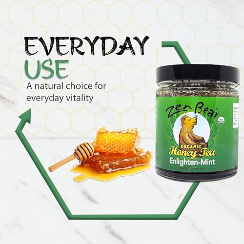 Enlighten Mint Honey Tea - Miel Multifloral y Té Verde 8 Oz miniatura 4
