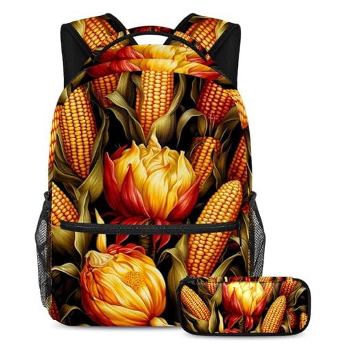 Sacs à dos de jour Thanksgiving pour étudiants lot de 2 avec trousse d'école