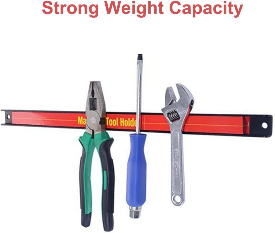 6 Pieces 18 Inches Magnetic Tool Holder Racks,Magnetic Tool Holder Strip,Metal Tool Organizer Bar for Garage Organization,Shop Organization,and Workbench Accessories,Mounting Screws Included.