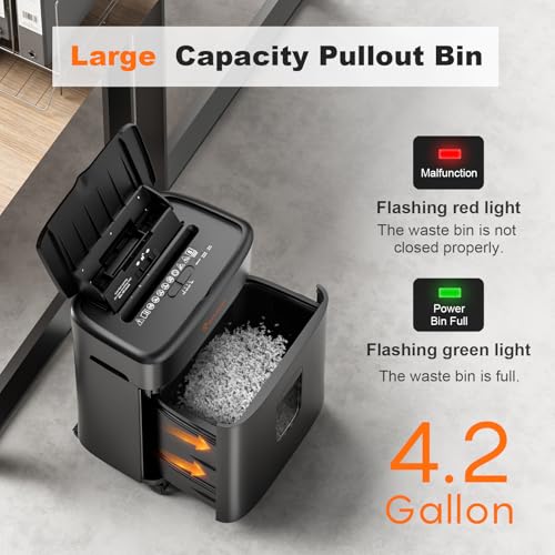 image for Bonsaii 100 Sheets Auto Feed Paper Shredder, Up to 30 Minutes Shredder