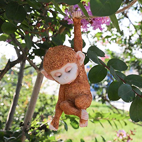 Wsimei Resin Hanging Animal Monkey Statue 1 Piece Indoor And Outdoor Garden Statue, Garden Decorative Art Lawn Decoration #TOP2