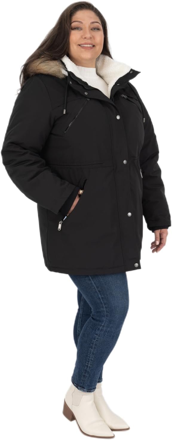 Nine West Women's Cold Weather Parka With Zip Off Hood