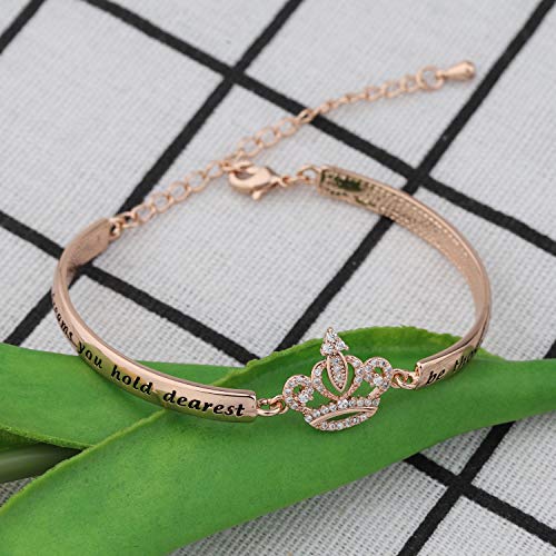 LQRI Quinceanera Gift Sweet 15 Gift Princess Crown Bracelet May the Dreams You Hold Dearest Be Those 15th Birthday Gift2