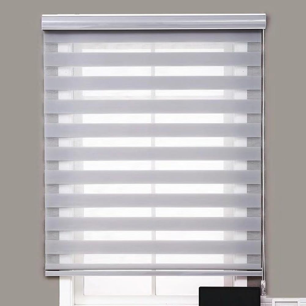 Store enrouleur occultant gris à isolation thermique - Contrôle de la lumière - Pour salon, chambre à coucher et bureau - Solution écoénergétique jour et nuit - 100 x 150 cm
