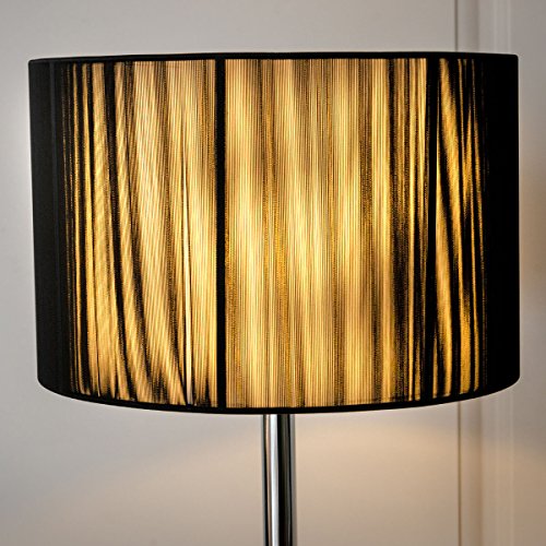 Tangkula Floor Lamp, Living Room Modern Standing Floor Light With Sheer Shade And Led Light Bulb, 63 Inches, Black #TOP3