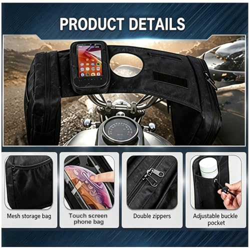 Alforja para ATV Outlander MAX 1000R 2013-2026 con bolsillo para teléfono y compartimentos para organización miniatura 5