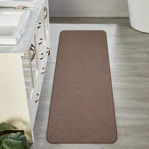 Image of Bath Mat,Ultra Thin Bathroom Runner Rugs,Large Bath Mats for Bathroom,Quick Dry,Non-Slip,Machine Washable,Low Pile,Bath Rug,Shower Outside,Sink,Home Decor Accessories.Brown,1'9 inchx3'11 inch(21x47inch)