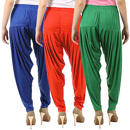 Image of Buy That Trendz Patiyala Pants for Women 3 Combo Patiyala Salwar Harem Viscose Bottoms Pants for Women