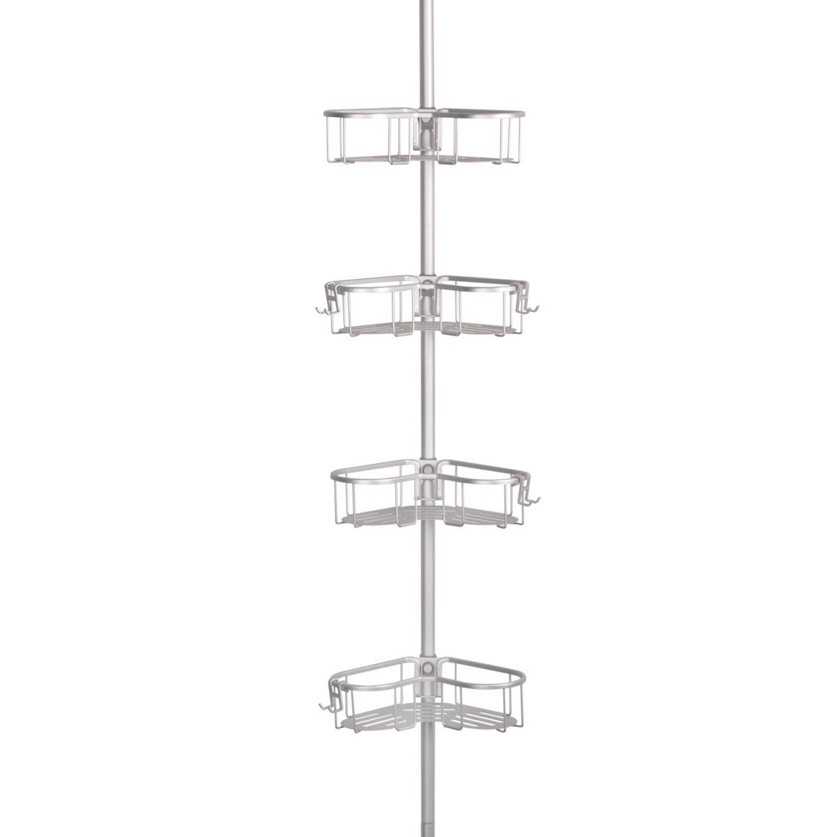 Flat Shelf Rustproof Corner Shower Caddy Satin Chrome