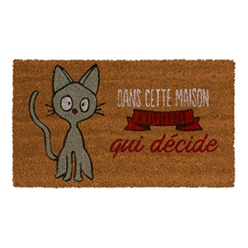 DLP Paillasson Coco/PVC Chat Qui décide - Derrière la Porte