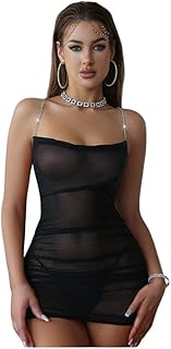 ملابس نوم حريمي مثيرة لانجري بنمط فستان شفاف للغاية مع ظهر مكشوف تماما يجعلك ملكه فى عالم الإثارة، قميص نوم أنيق شفاف من FOUR H كود 591