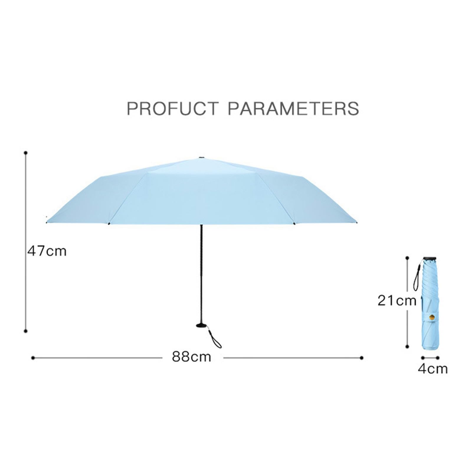 MdybF Parasol super lekki parasol mini parasol słońce deszcz kobiety składany parasol przeciwsłoneczny mały rozmiar łatwo przechowywać parasol