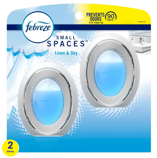 Generic F.e.b.r.e.z.e Small Spaces Air Freshener- 0.25 fl oz/2pk (Linen & Sky), Clear